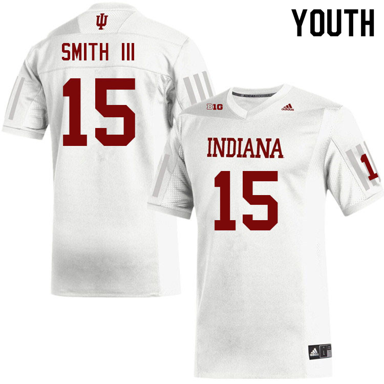 Youth #15 Larry Smith III Layne Indiana Hoosiers College Football Jerseys Sale-White